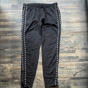PINK Victoria's Secret Black Joggers with White Accents